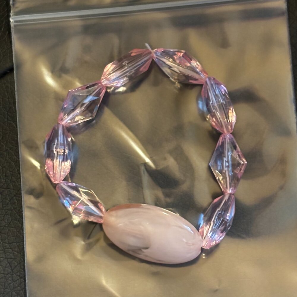 Pink and Purple Beaded Bracelet